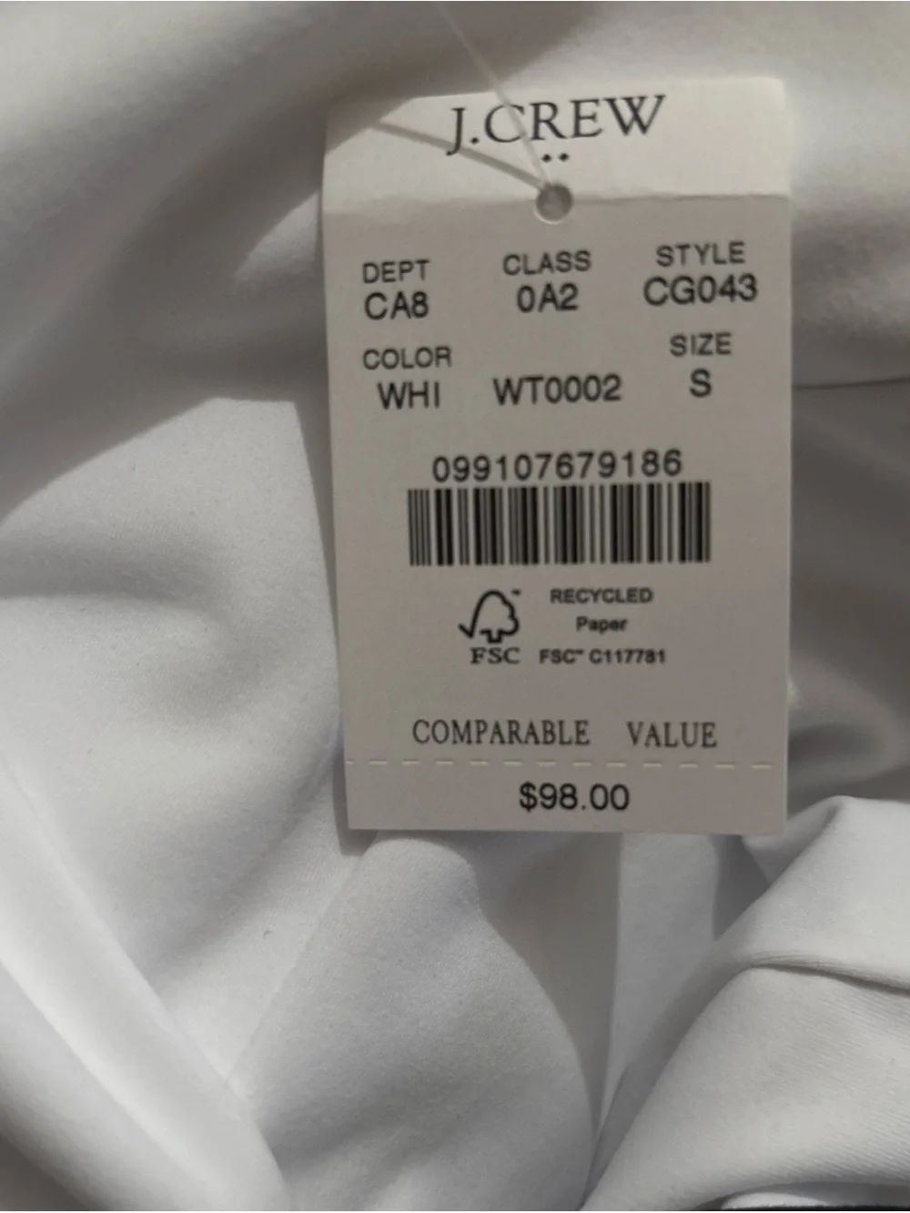 J. Crew White Mini Tennis Dress with Black Trim built in short